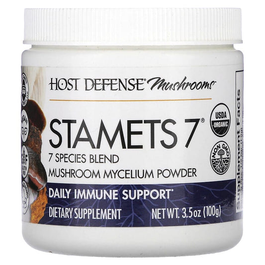 Host Defense Stamets 7 Mushroom Mycelium Powder  3.5 oz