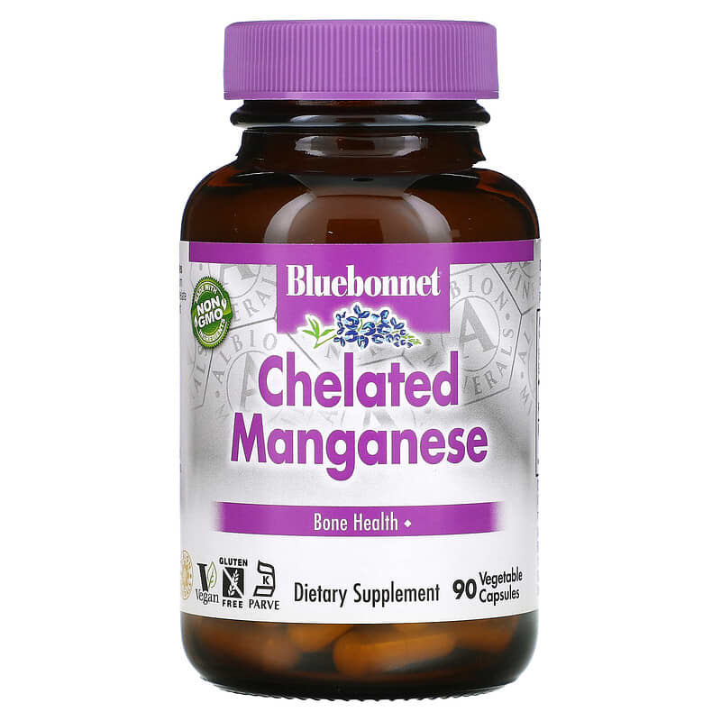 Bluebonnet Chelated Manganese (10mg)  90 vcaps