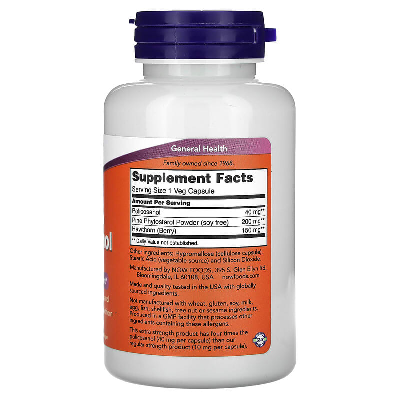 Now Policosanol - Extra Strength (40mg)  90 vcaps