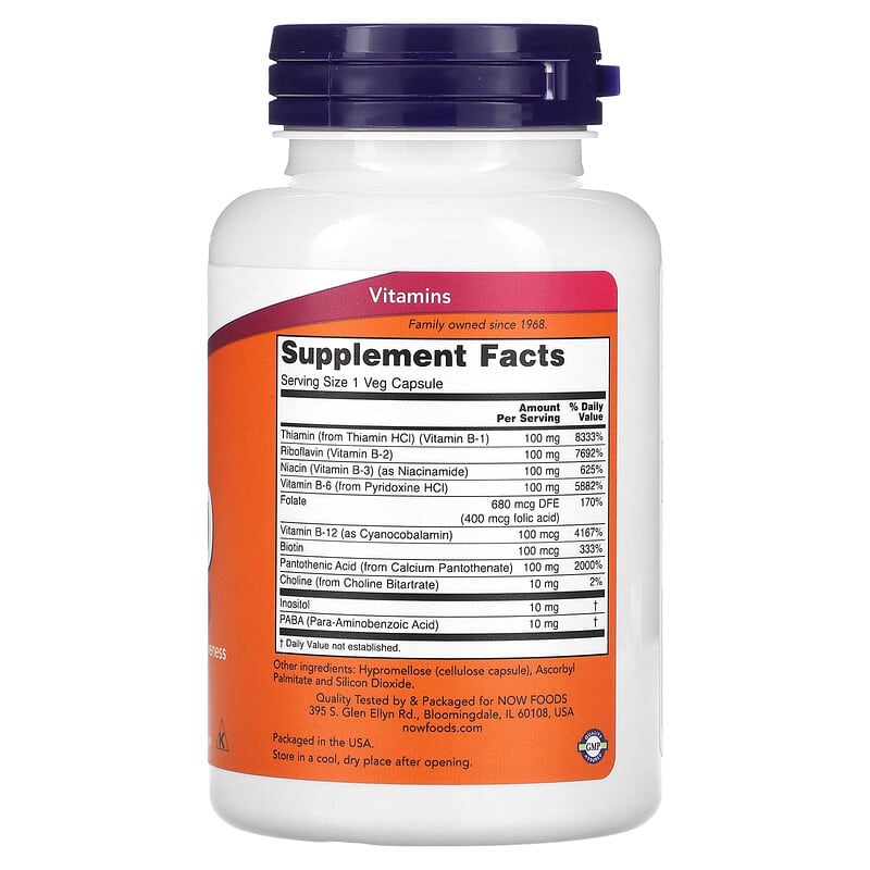 Now B-100 (High Potency B-Complex)  100 vcaps