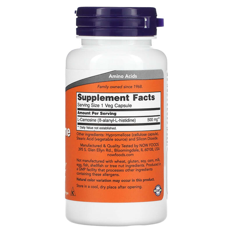 Now L-Carnosine (500mg)  50 vcaps