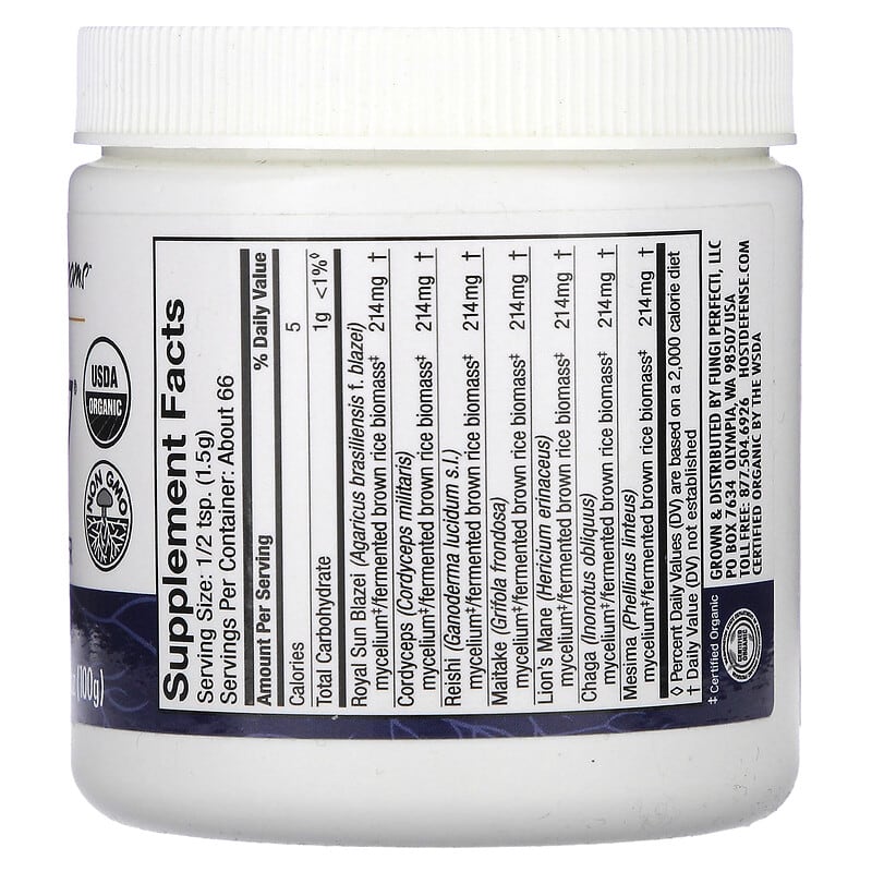 Host Defense Stamets 7 Mushroom Mycelium Powder  3.5 oz