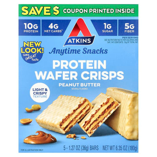 Atkins Protein Wafer Crisp Snack Peanut Butter 5 bars