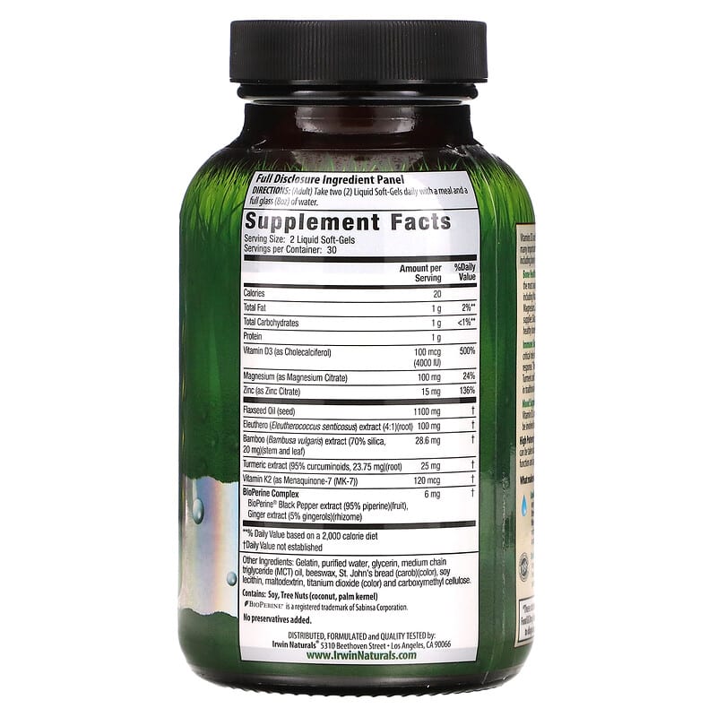 Irwin Naturals D3 & K2 Complex - High Potency  60 sgels