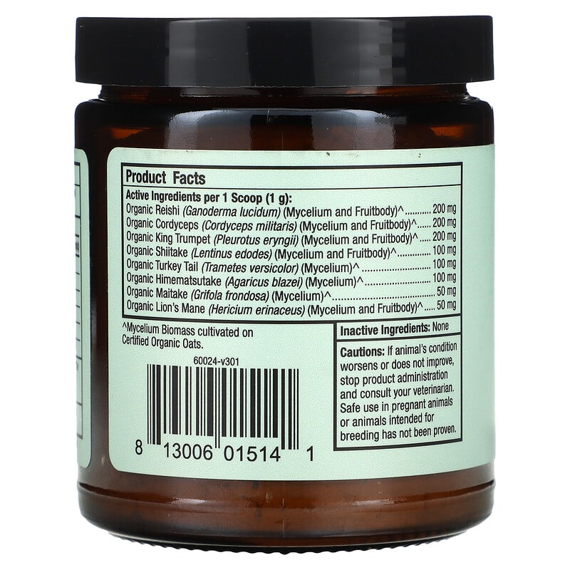 Dr. Mercola Healthy Pets Organic Mushroom Complex  60 grams