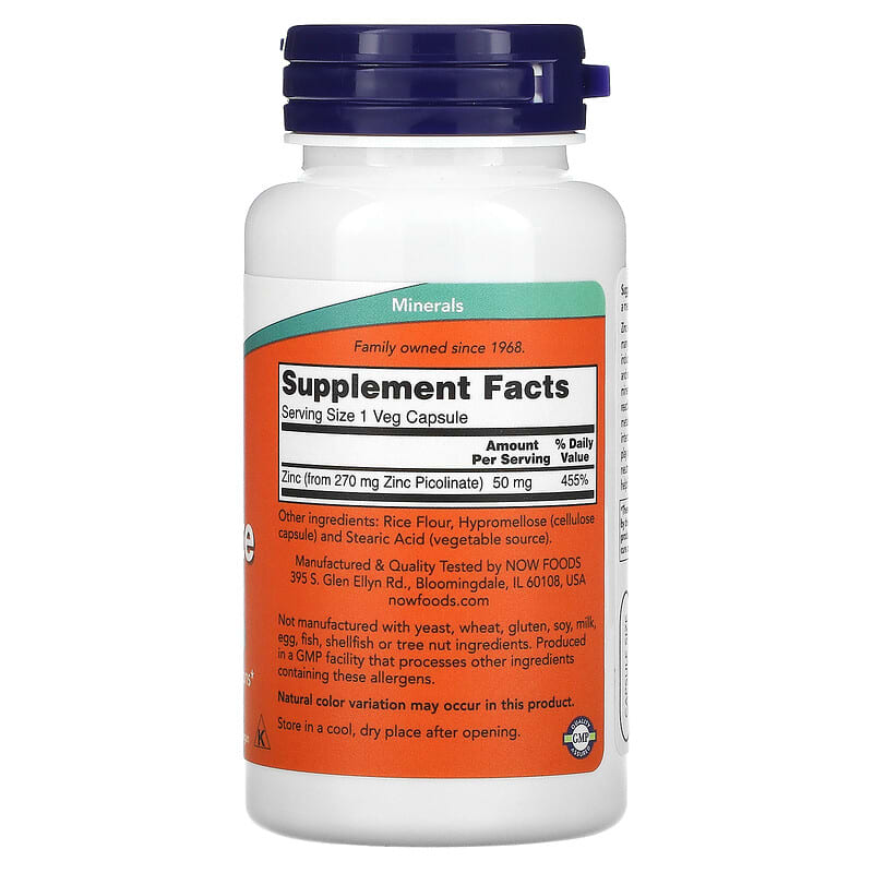 Now Zinc Picolinate (50mg)  120 vcaps