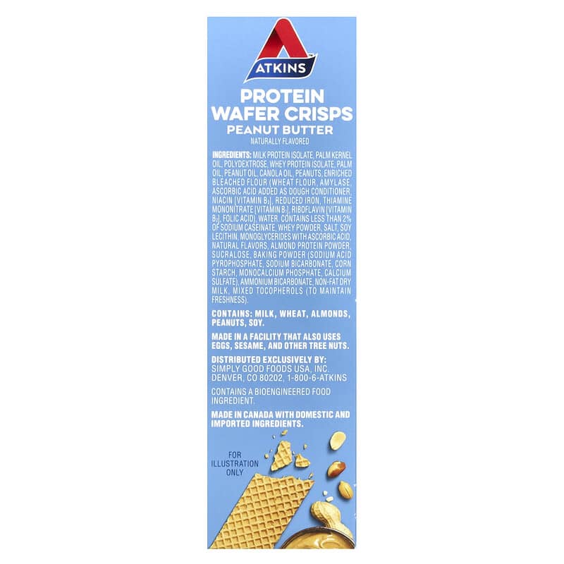 Atkins Protein Wafer Crisp Snack Peanut Butter 5 bars