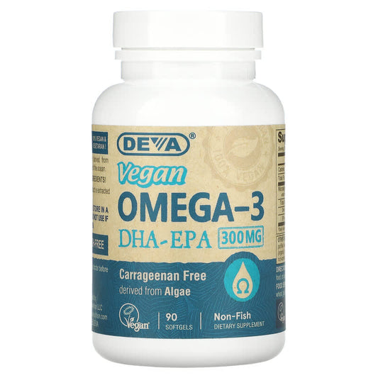 Deva Nutrition Vegan Omega-3 DHA-EPA (300mg) Non-Fish 90 sgels