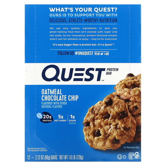 Quest Nutrition Quest Protein Bar Oatmeal Chocolate Chip 12 bars