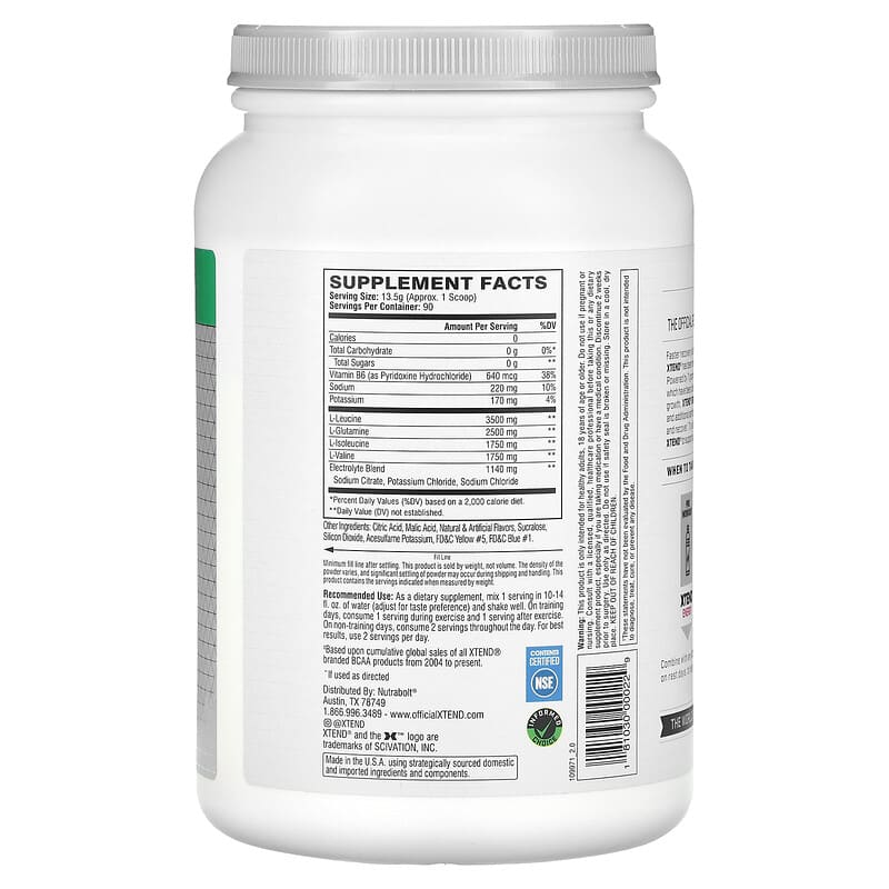 Scivation Xtend The Original 7g BCAA Lemon-Lime Squeeze 1260 grams