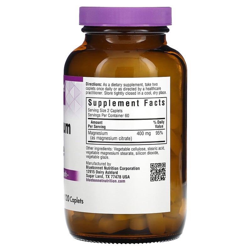 Bluebonnet Magnesium Citrate (400mg)  120 cplts