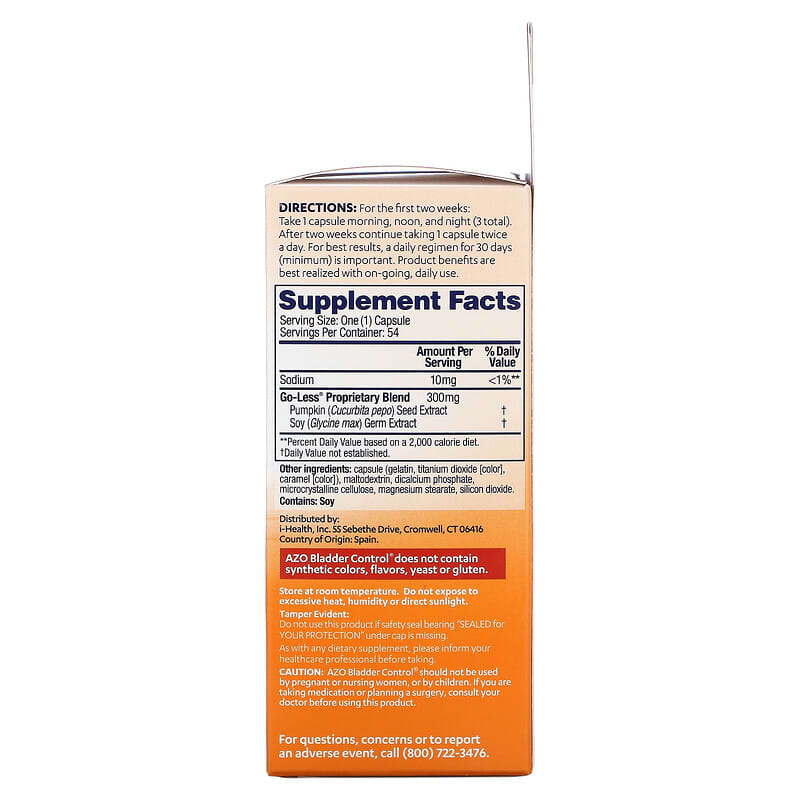 i-Health AZO Bladder Control with Go-Less  54 caps