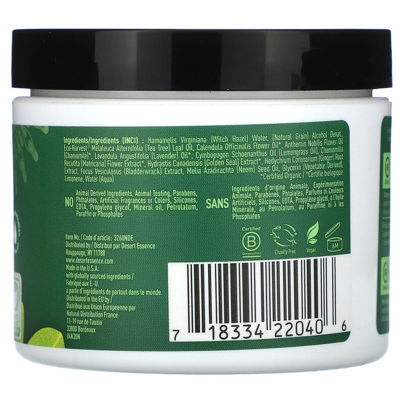 Desert Essence Facial Cleansing Pads Natural Tea Tree Oil 50 pads
