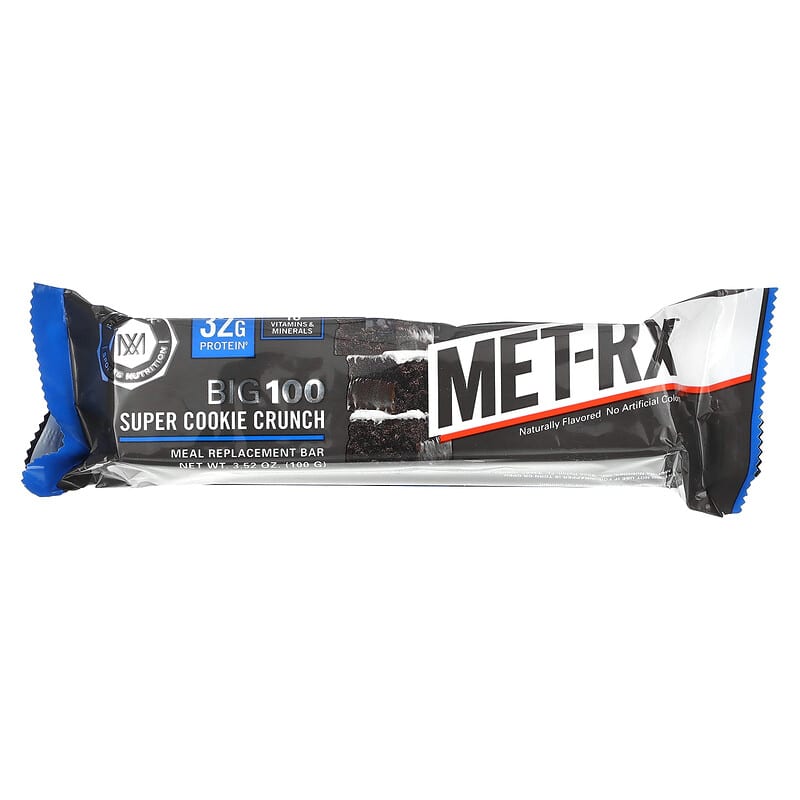 Met-Rx Big 100 Meal Replacement Bar Super Cookie Crunch 9 bars