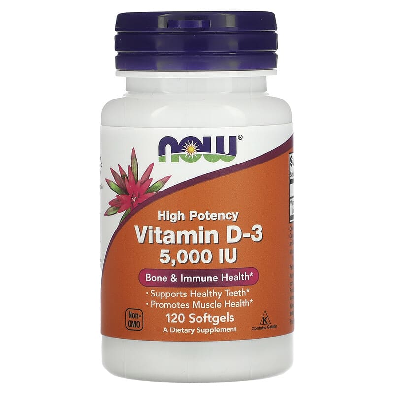 Now Vitamin D-3 (5000IU)  120 sgels