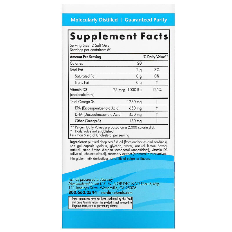 Nordic Naturals Ultimate Omega-D3 Lemon 120 sgels