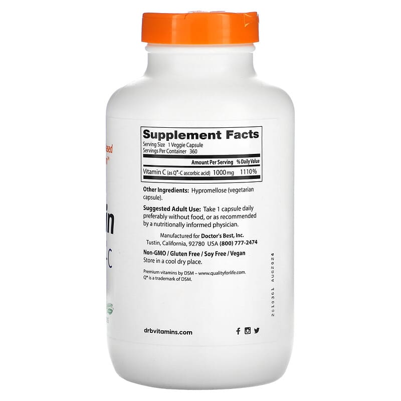 Doctor's Best Vitamin C with Quali-C (1000mg)  360 vcaps