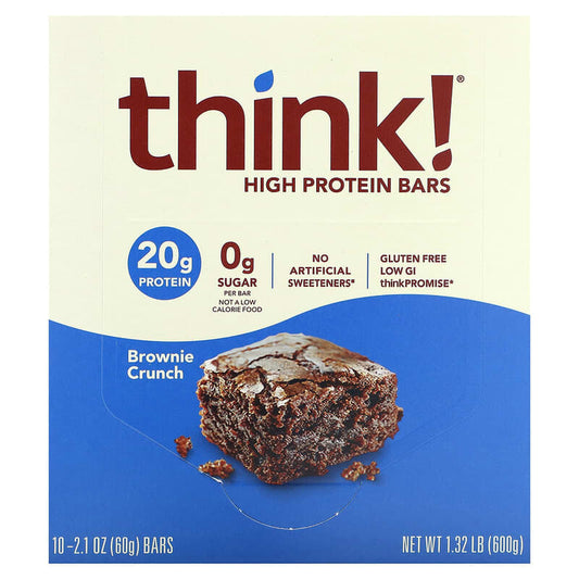 Think Thin High Protein Bar Brownie Crunch 10 bars
