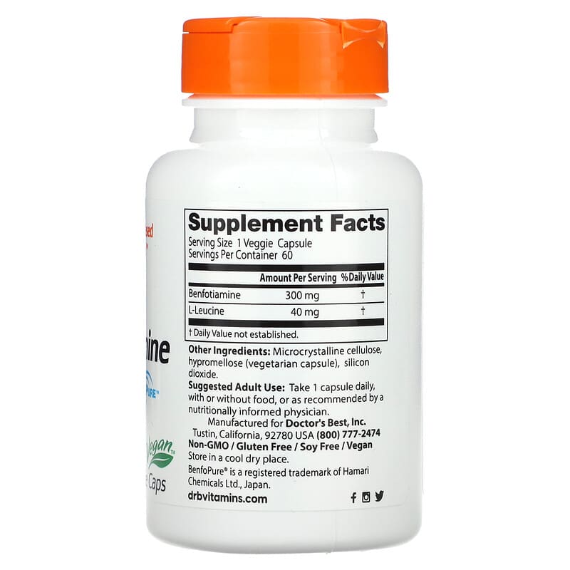 Doctor's Best Benfotiamine 300  60 vcaps