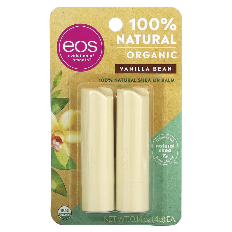 EOS Products 100% Natural Shea Lip Balm Vanilla Bean 2 pack