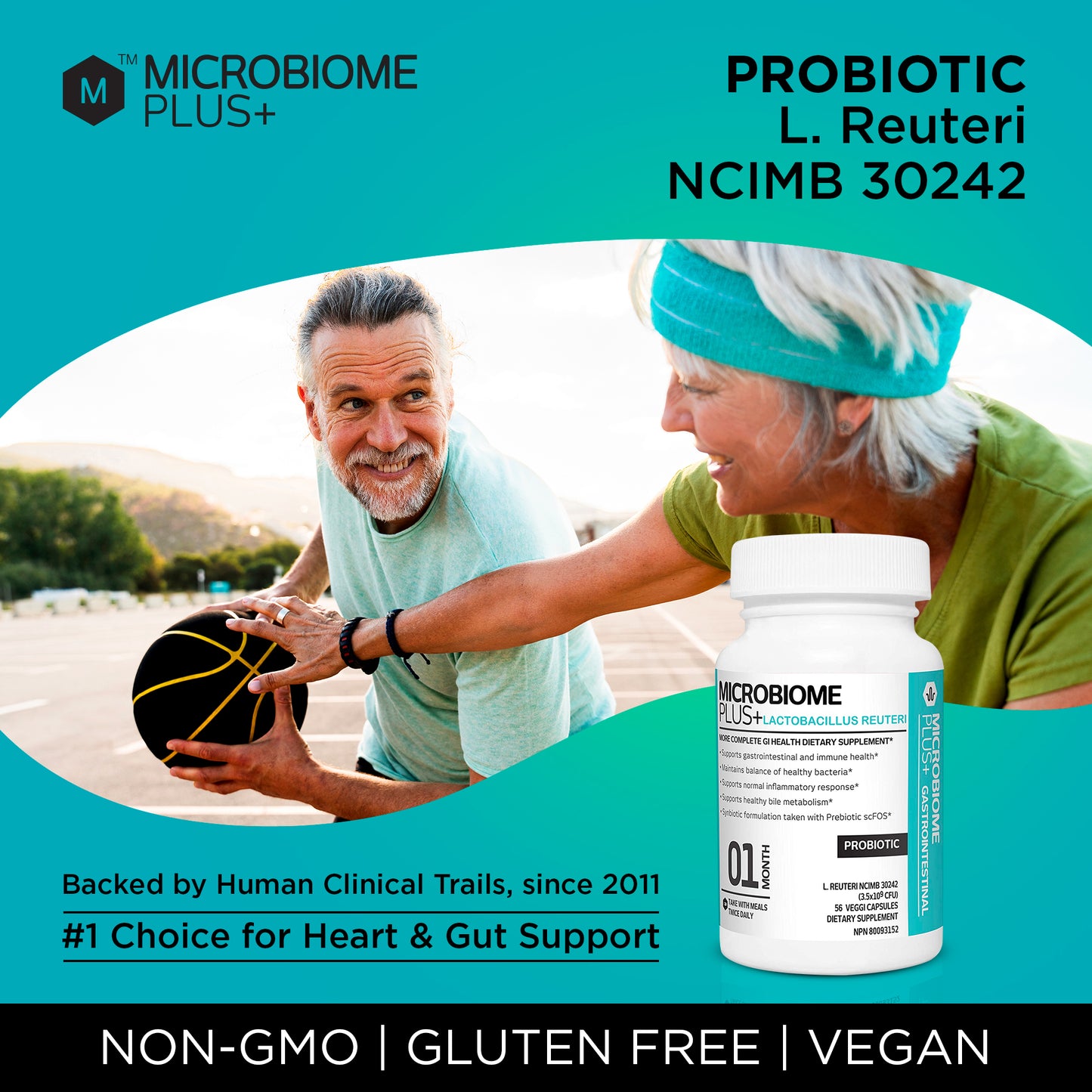 Microbiome Plus+ Probiotic Lactobacillus Reuteri NCIMB 30242