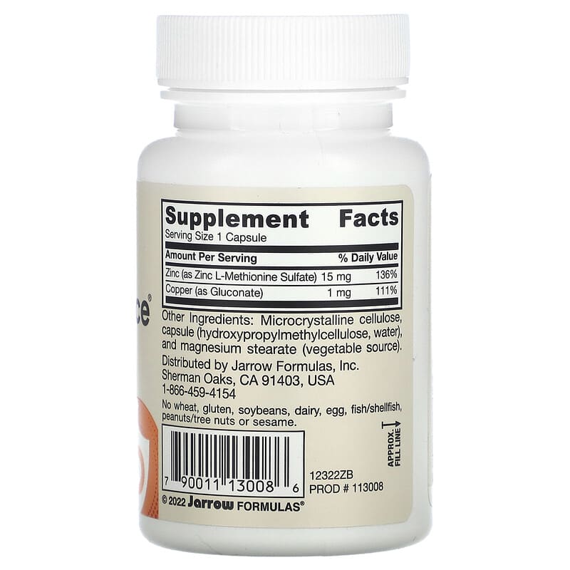 Jarrow Zinc Balance  100 caps