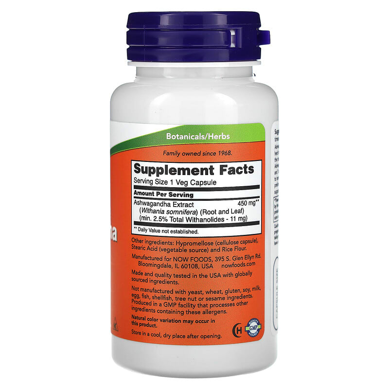 Now Ashwagandha (450mg)  90 vcaps