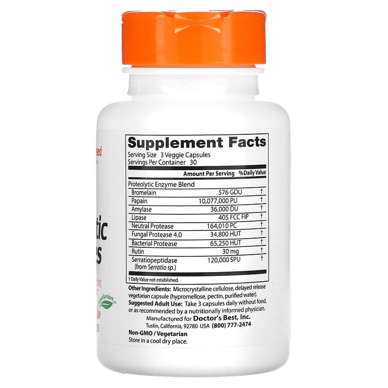 Doctor's Best Proteolytic Enzymes  90 vcaps