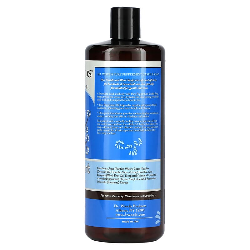 Dr. Woods Castile Soap - Liquid Peppermint 32 fl.oz