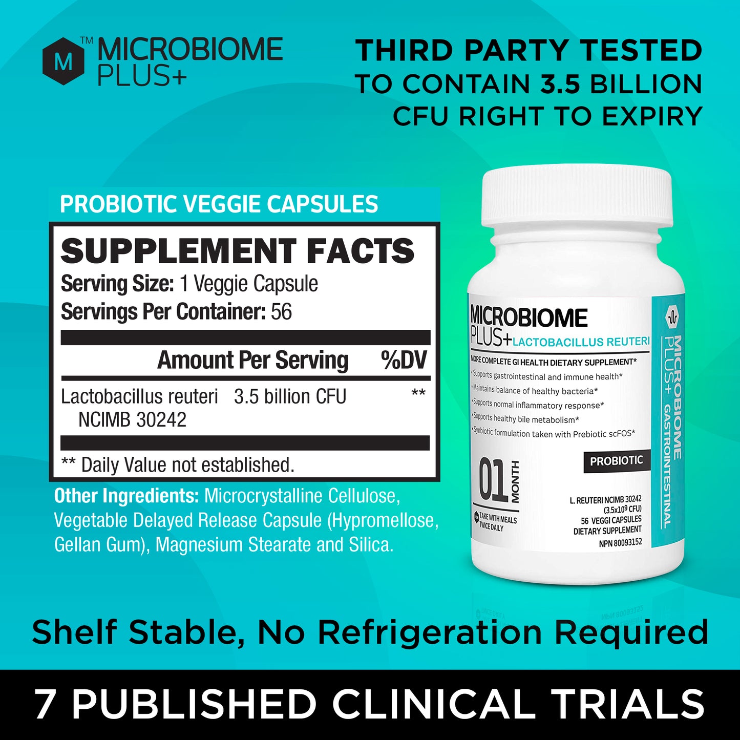 Microbiome Plus+ Probiotic Lactobacillus Reuteri NCIMB 30242