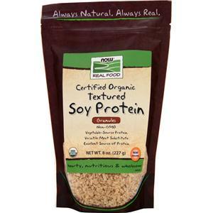 Now Soy Protein - Certified Organic Textured Granules  8 oz