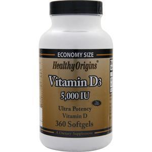 Healthy Origins Vitamin D3 (5,000IU)  360 sgels