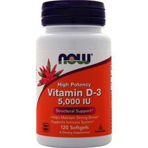 Now Vitamin D-3 (5000IU)  120 sgels