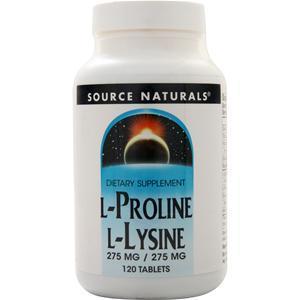 Source Naturals L-Proline L-Lysine (275mg/275mg)  120 tabs