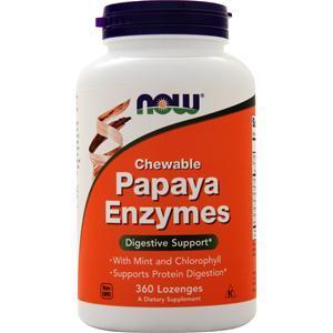 Now Papaya Enzymes with Mint and Chlorophyll (Chewable)  360 lzngs