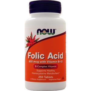 Now Folic Acid with Vitamin B-12 (800mcg)  250 tabs