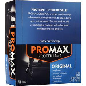 Promax Original Protein Bar Nutty Butter Crisp 12 bars