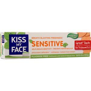 Kiss My Face Sensitive - Fluoride Free Toothpaste w/ Xylitol & Aloe Orange Mint Gel 4.5 oz