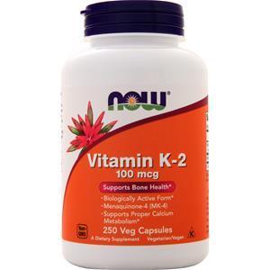 Now Vitamin K-2 (100mcg)  250 vcaps