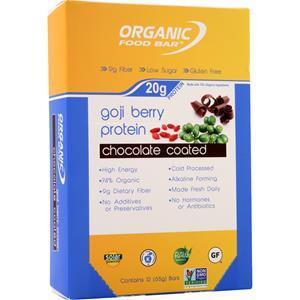 Organic Food Bar Goji Berry Protein Bar Chocolate Coated 12 bars