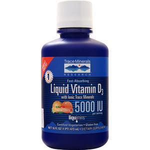 Trace Minerals Research Liquid Vitamin D3 with Ionic Trace Minerals (5000IU) Tropical Cherry 16 fl.oz