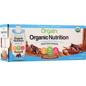 Orgain Organic Nutrition Vegan All-In-One Protein Shake RTD Smooth Chocolate 12 pack