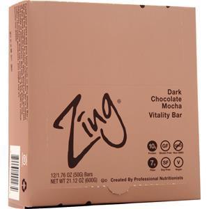 Zing Vitality Bar Dark Chocolate Mocha 12 bars