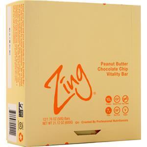 Zing Vitality Bar Peanut Butter Choc. Chip 12 bars