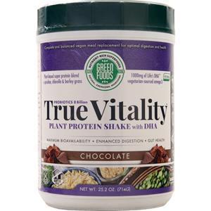 Green Foods True Vitality - Plant Protein Shake with DHA Chocolate 25.2 oz