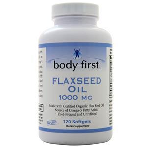 Body First Flax Seed Oil (1000mg) - Certified Organic  120 sgels