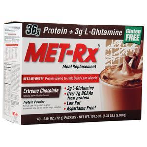 Met-Rx Meal Replacement Drink Mix Extreme Chocolate 40 pckts