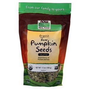 Now Organic Raw Pumpkin Seeds - Unsalted Unsalted 12 oz