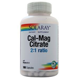 Solaray Cal-Mag Citrate w/Vitamin D-3  180 caps