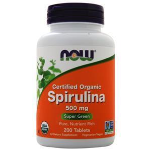 Now Spirulina - Certified Organic (500mg)  200 tabs